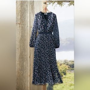 Coldwater Creek Floral Maxi Dress - Navy and Pink
